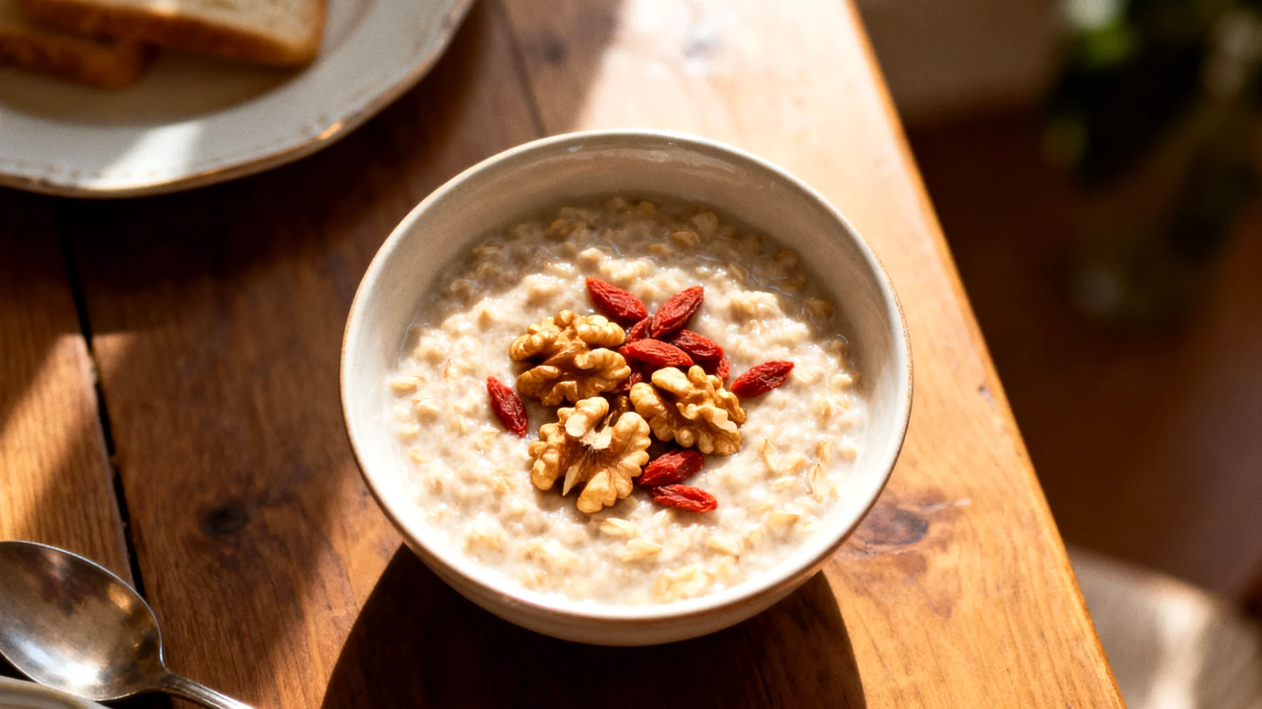 Porridge d'avoine aux noix et baies de goji"