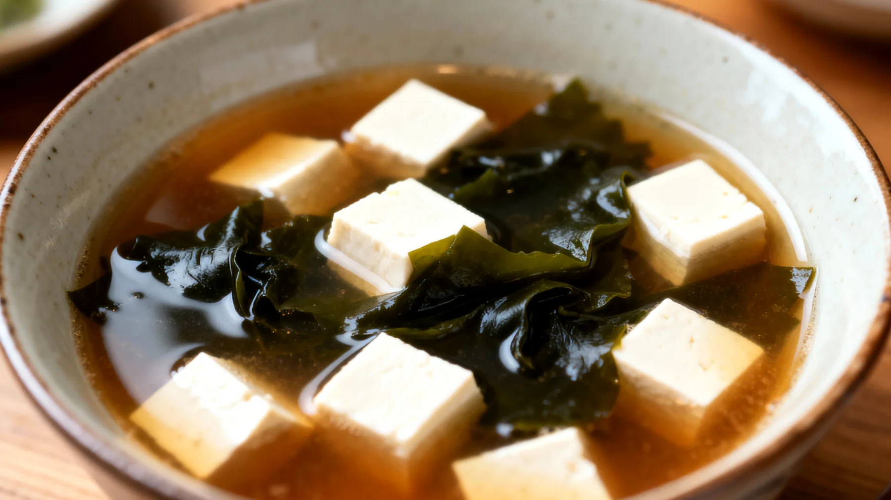 Soupe miso au wakame et tofu"